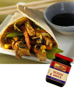 Hint: Have plenty of Hoisin sauce. The brand pictured tastes great or you can prepare your own with the recipe below. For gluten free eating, also try the rice flour “pancakes.”