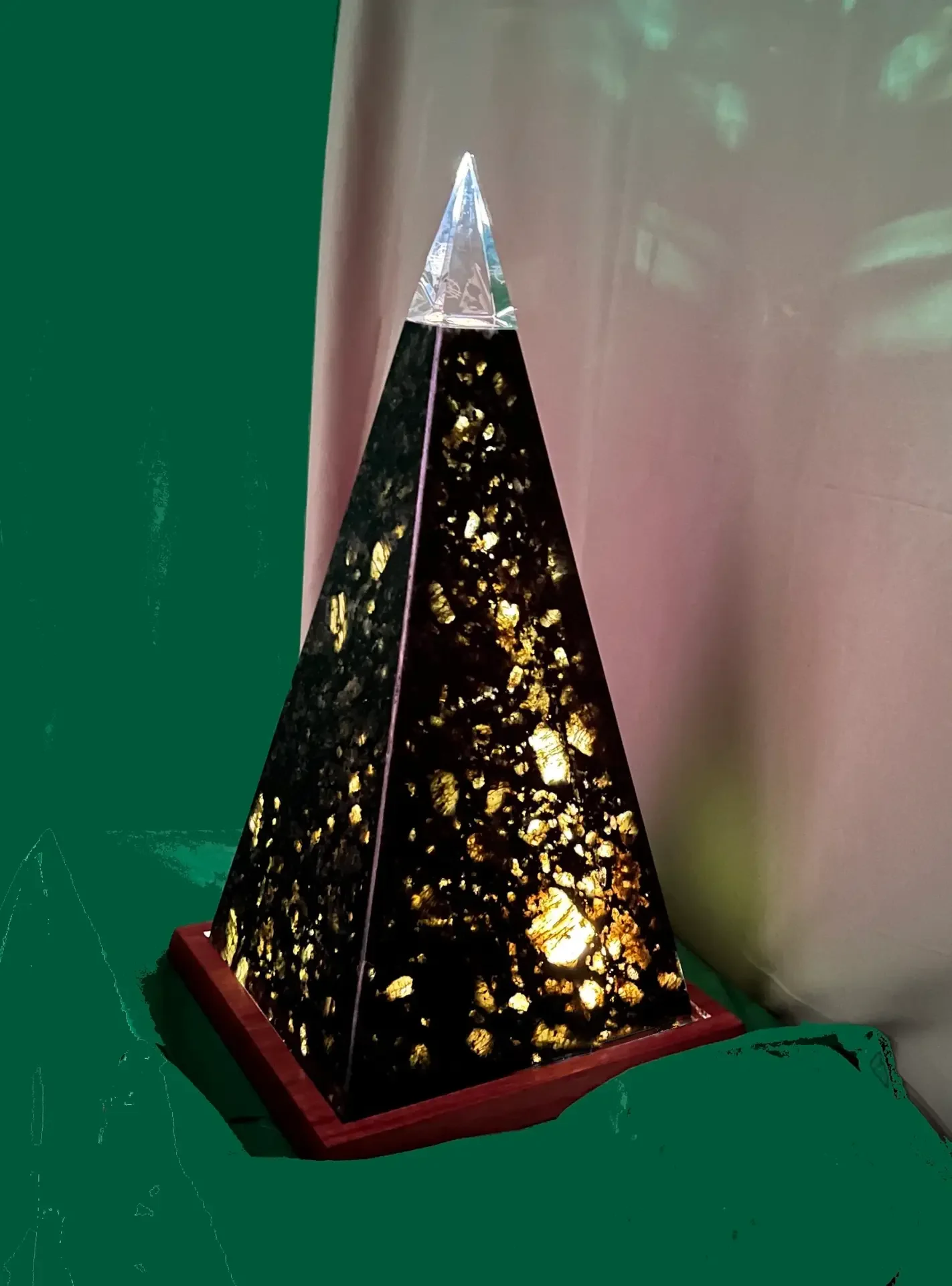 18-inch Illuminated Granite Pyramid with Accelerator