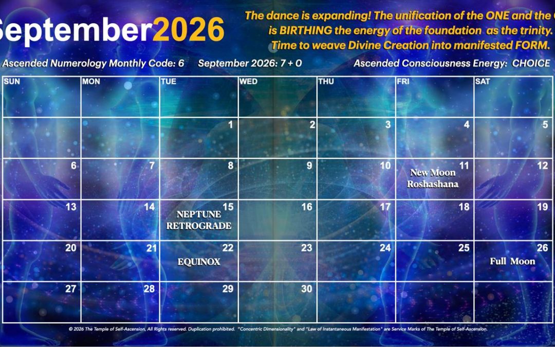 Ascended Numerology Forecast for September 2026 through I AM…Kira